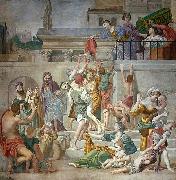 Domenico Zampieri St. Cecilia Distributing Alms, fresco, France oil painting artist